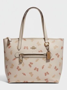 Coach Taylor Butterfly Print Tote Bag in Cream